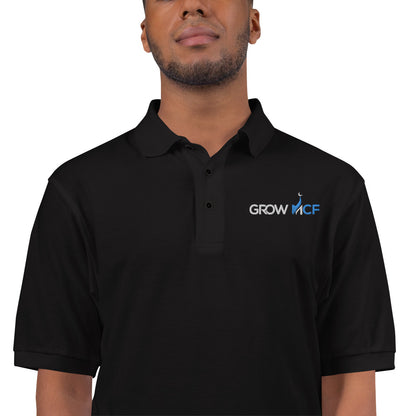 GrowMCF White Logo Polo