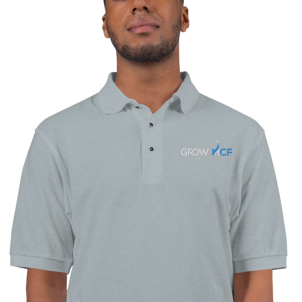 GrowMCF White Logo Polo