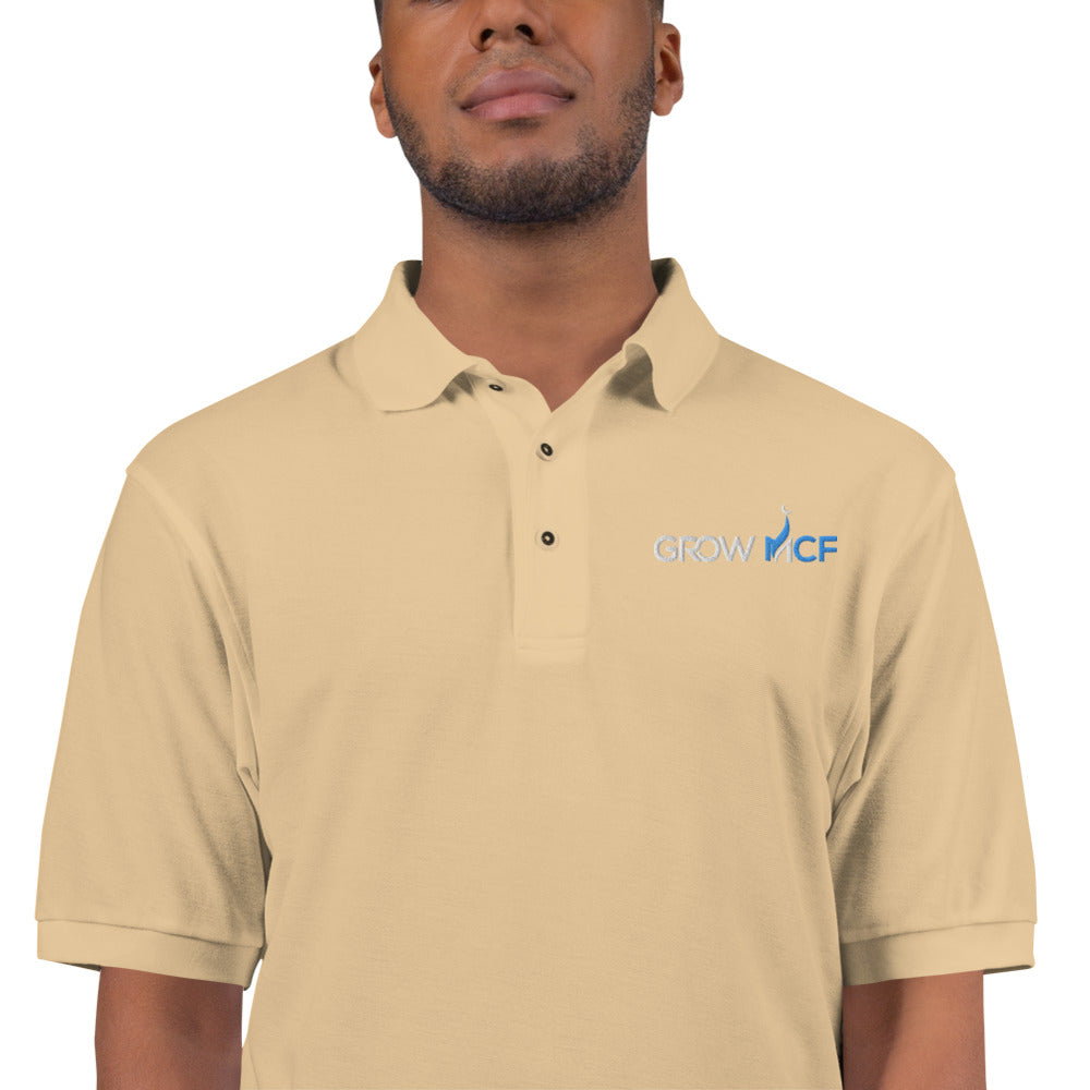 GrowMCF White Logo Polo