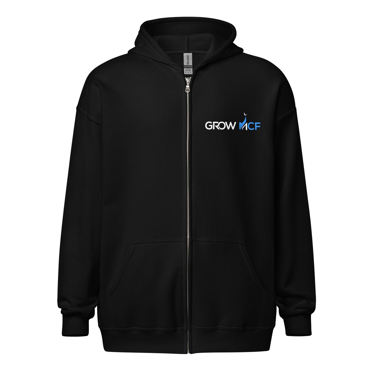 GrowMCF White Logo Zip Hoodie