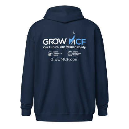 GrowMCF White Logo Zip Hoodie