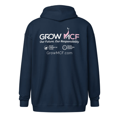 GrowMCF Pink Logo Zip Hoodie