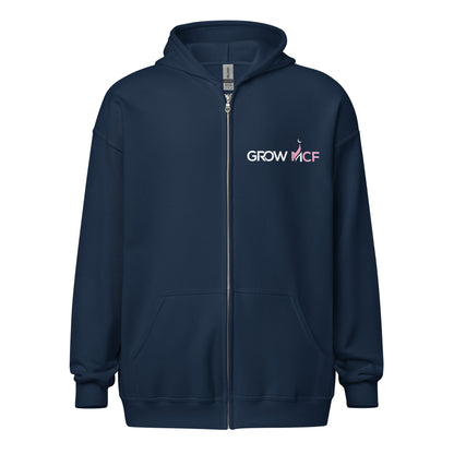 GrowMCF Pink Logo Zip Hoodie