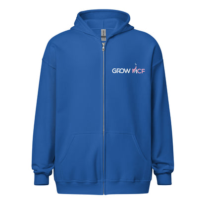 GrowMCF Pink Logo Zip Hoodie