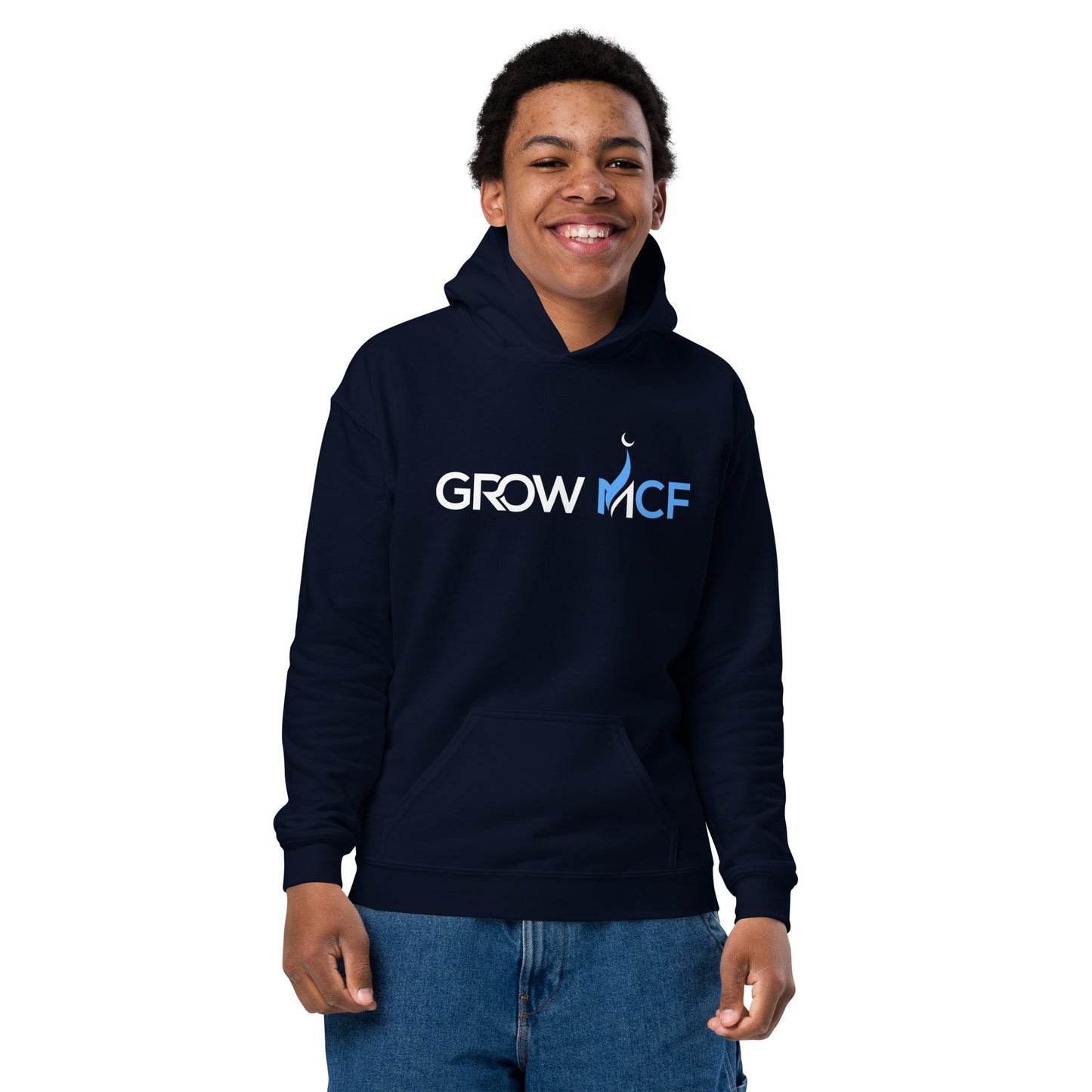 GrowMCF White Logo Youth Hoodie