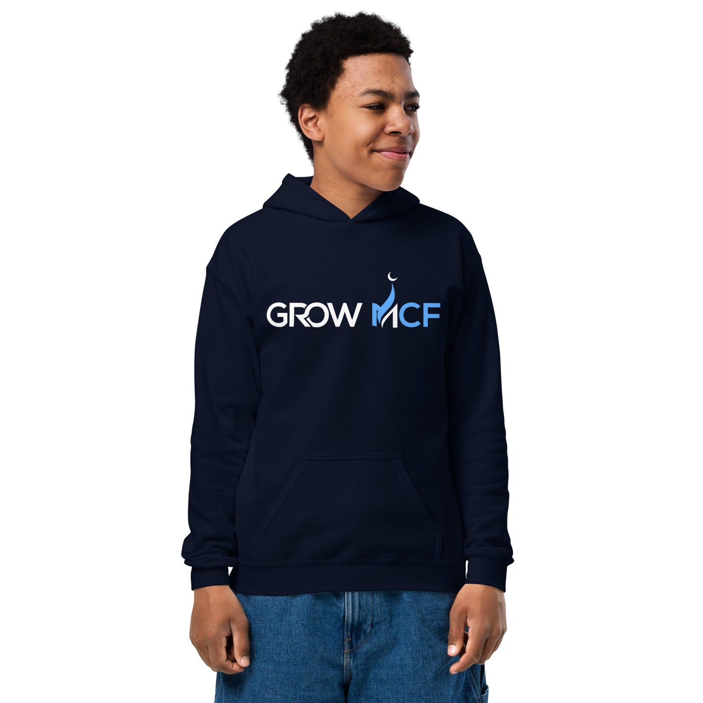 GrowMCF White Logo Youth Hoodie