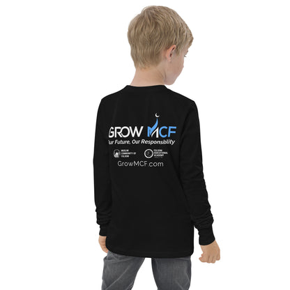 GrowMCF White Logo Kids Long Sleeve