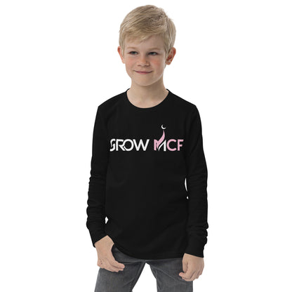 GrowMCF Pink Logo Youth long sleeve tee