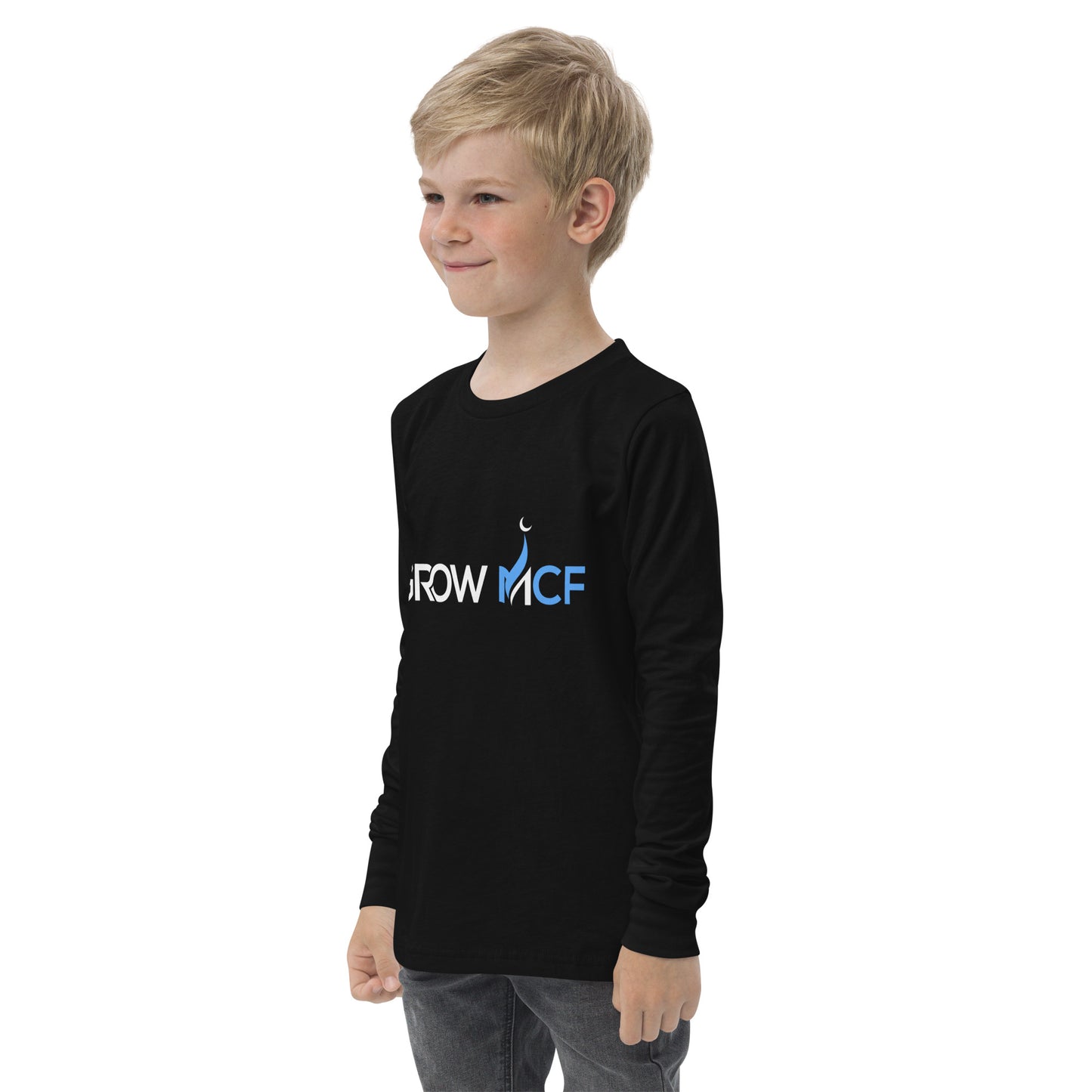 GrowMCF White Logo Kids Long Sleeve