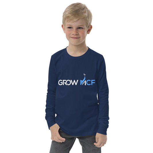 GrowMCF White Logo Kids Long Sleeve