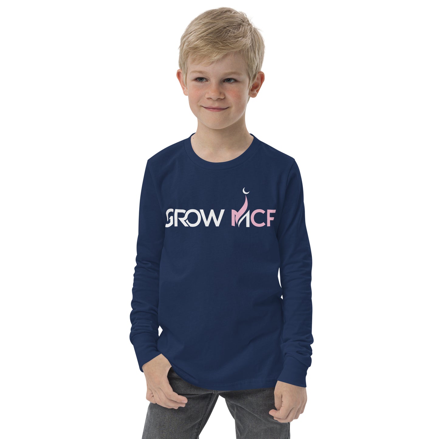 GrowMCF Pink Logo Youth long sleeve tee