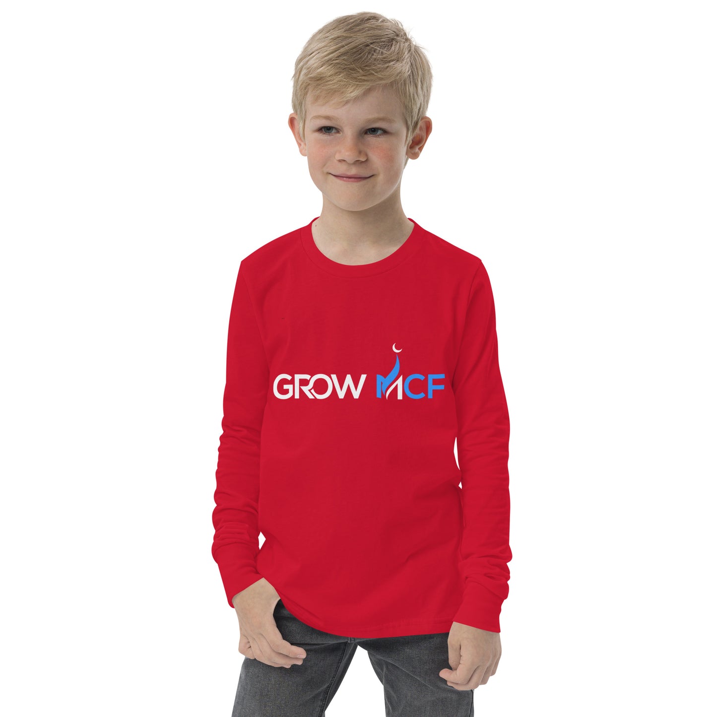 GrowMCF White Logo Kids Long Sleeve