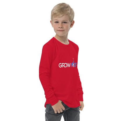 GrowMCF White Logo Kids Long Sleeve